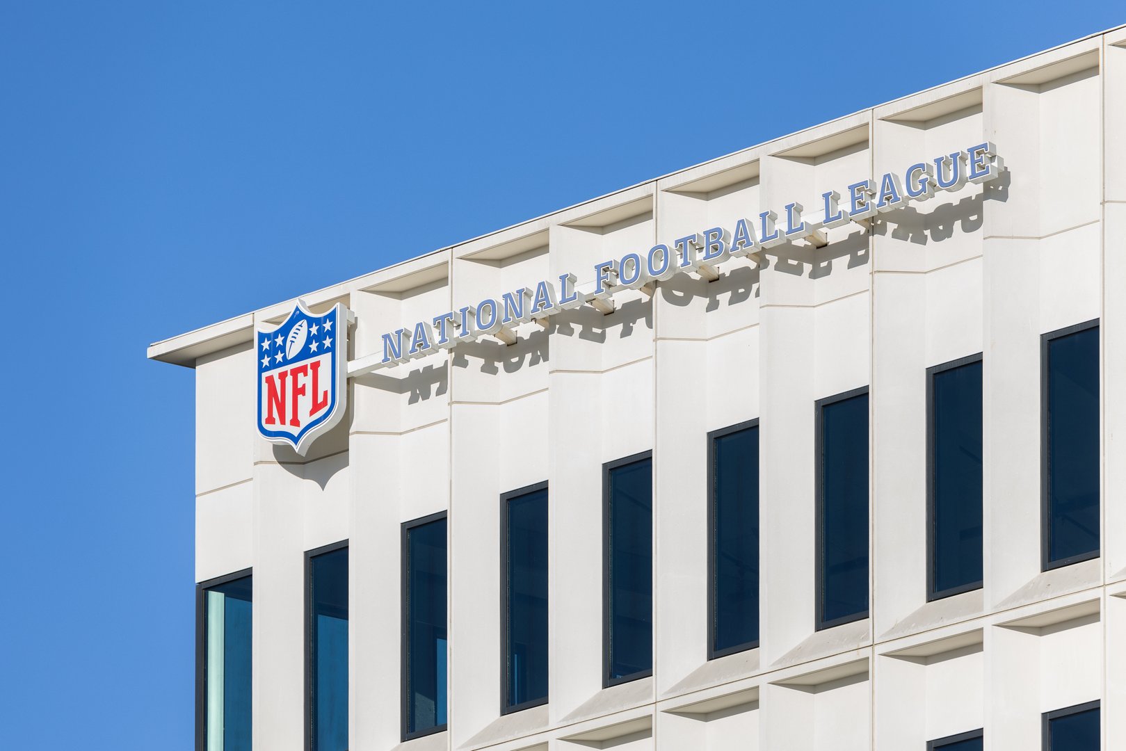 Inglewood, CA, USA - November 14, 2024: The National Football League West Coast Office is located outside of Sofi Stadium in Inglewood CA, in the Los Angeles suburbs.