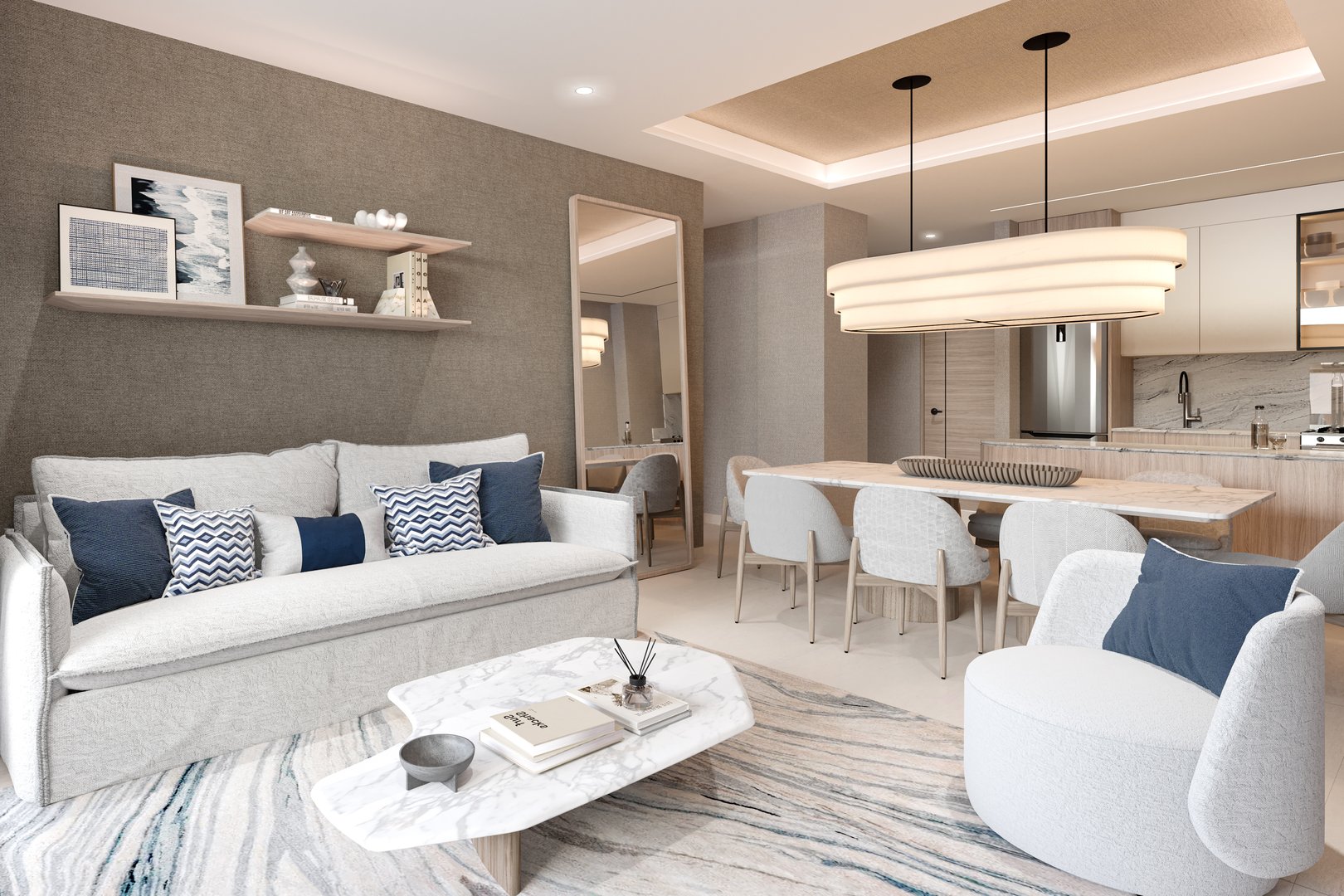 Interior de Villa - Sala y comedor