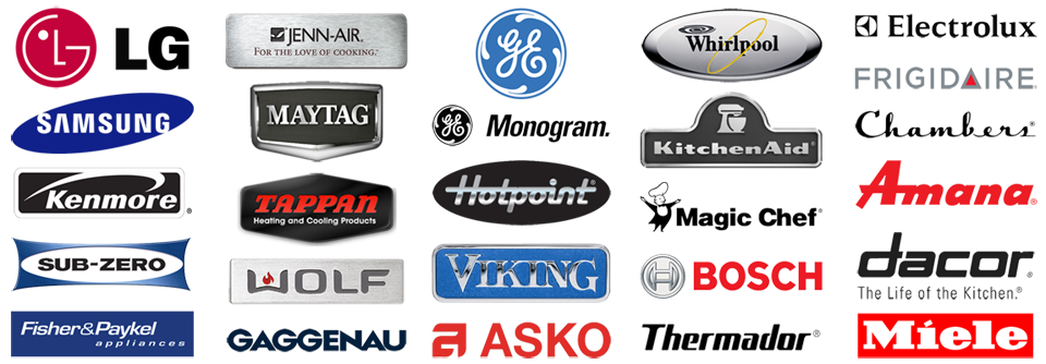 Major appliance brands we service