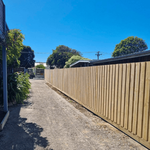 Suburban retaining wall installation