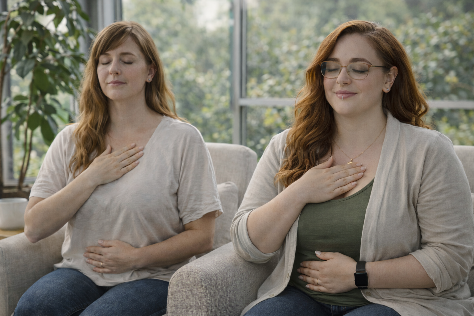 Woman practicing mindfulness exercises