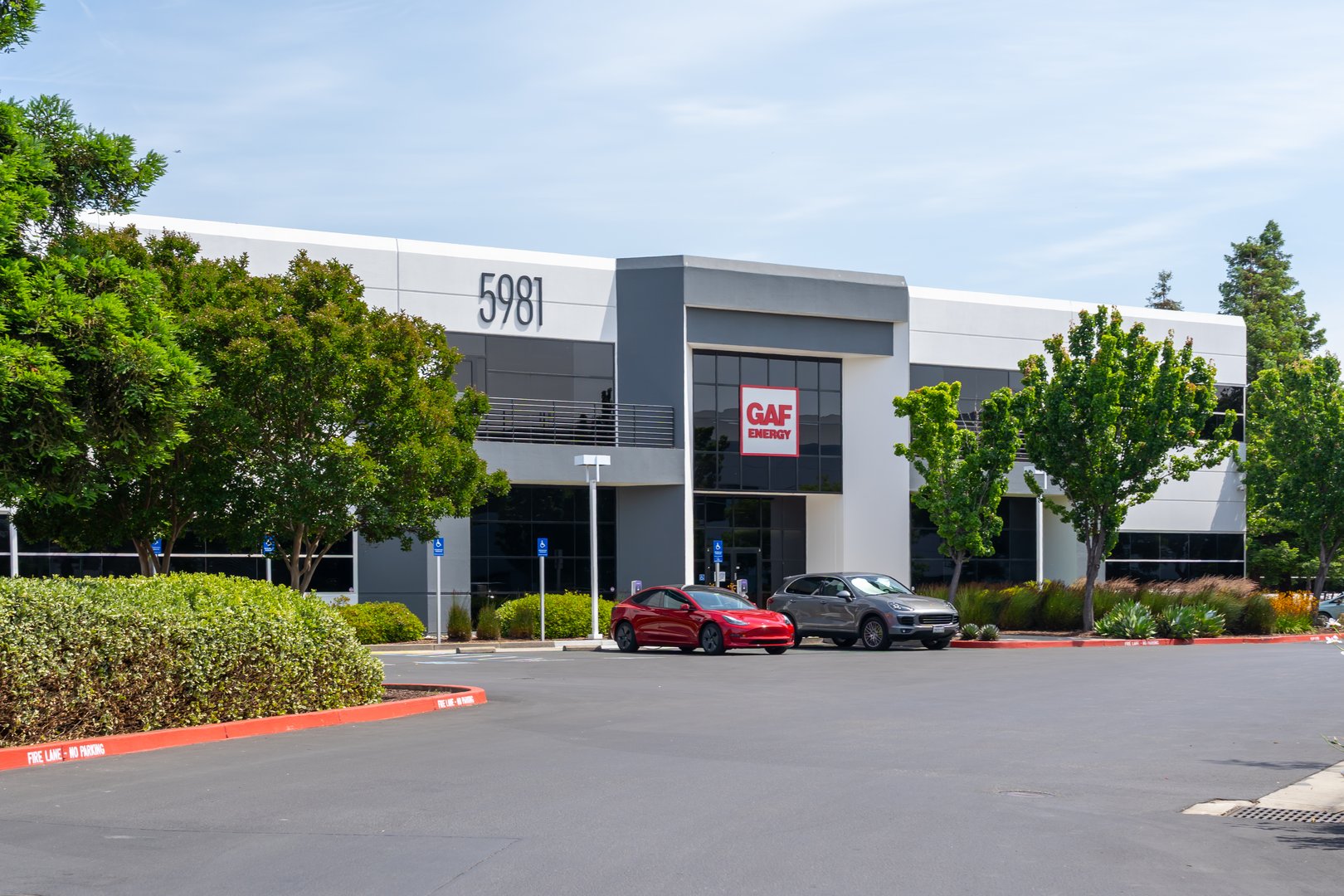 GAF Energy headquarters in San Jose, California, USA - June 9, 2023. GAF Energy is a solar energy company.