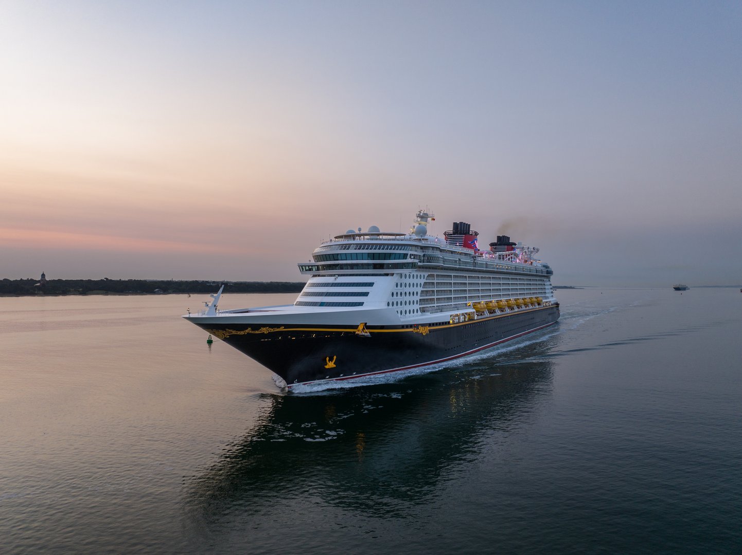 Disney Dream is a cruise ship operated by Disney Cruise Line, part of The Walt Disney Company. Aerial view