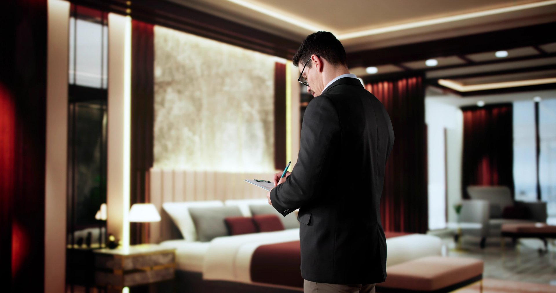 Hotel Manager In The Room. Entrepreneur Business Man