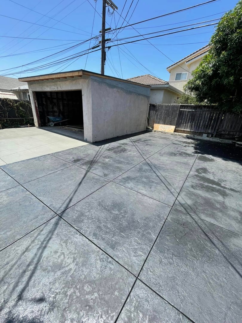 Decorative stamped concrete application