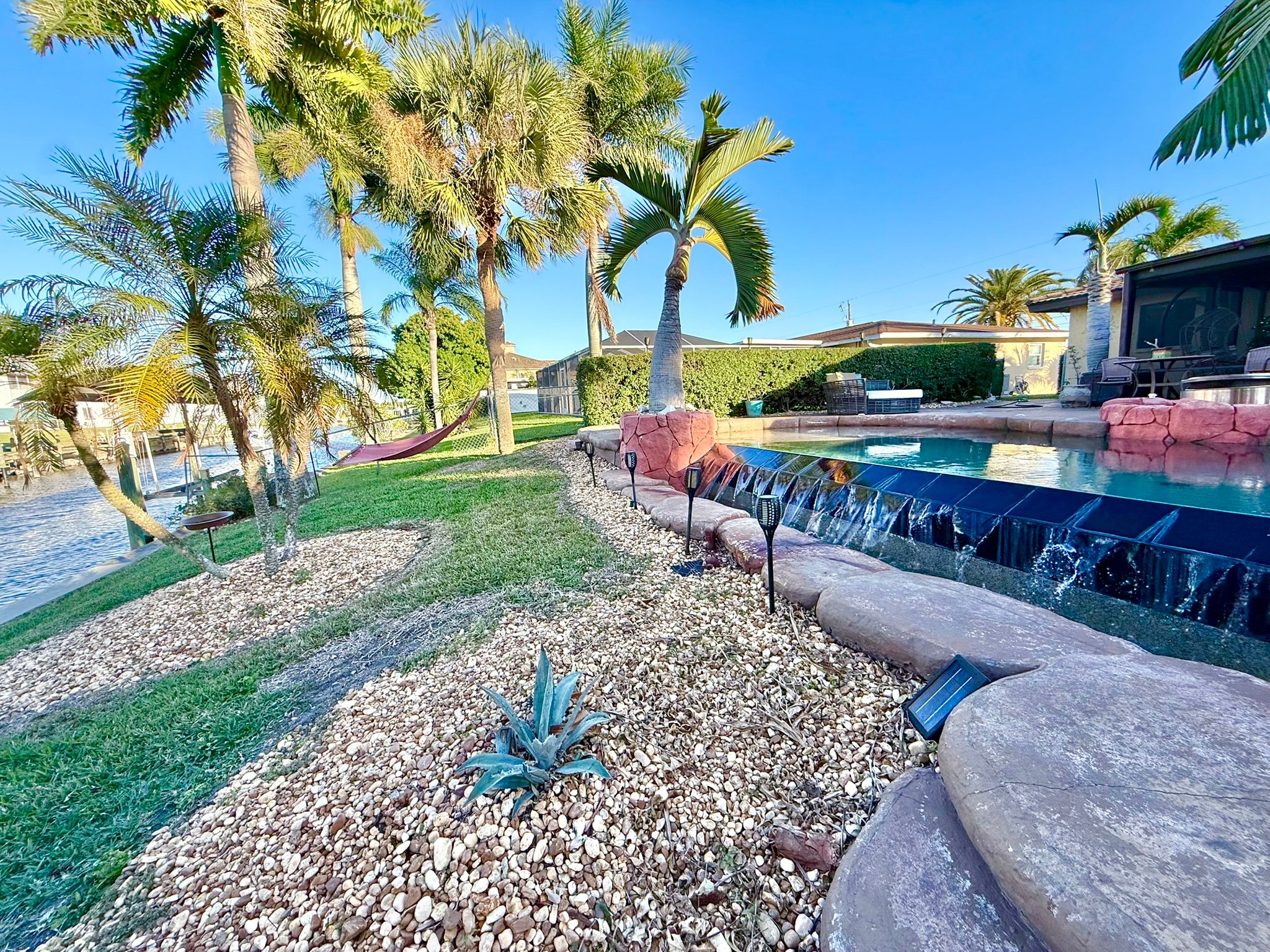 Cascading waters at Salt Life Villa