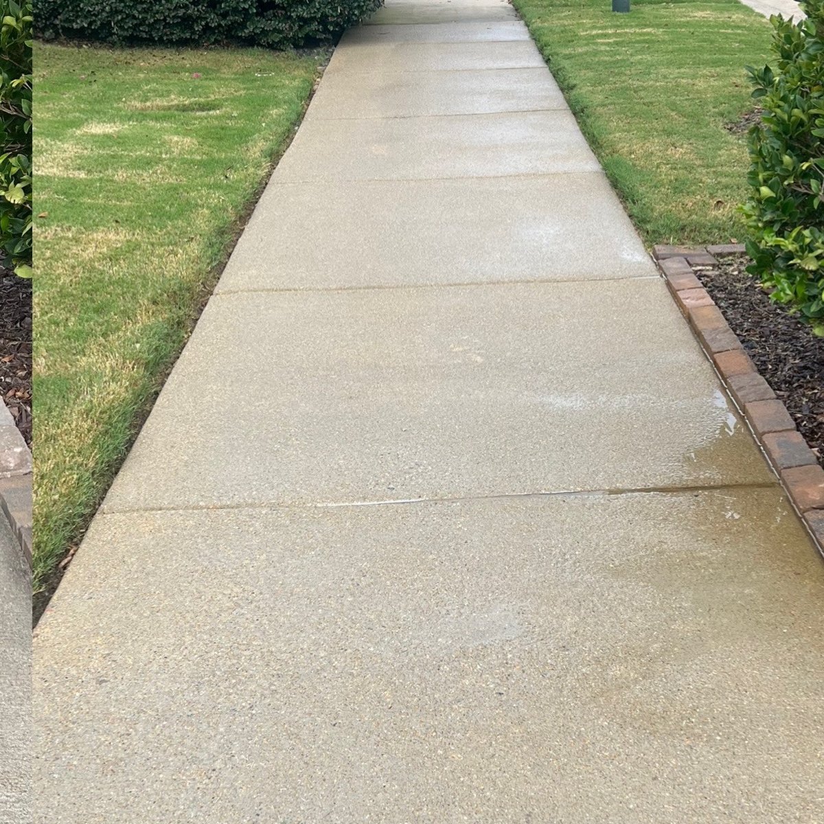 Before sidewalk cleaning in Wake Forest NC - dirty concrete