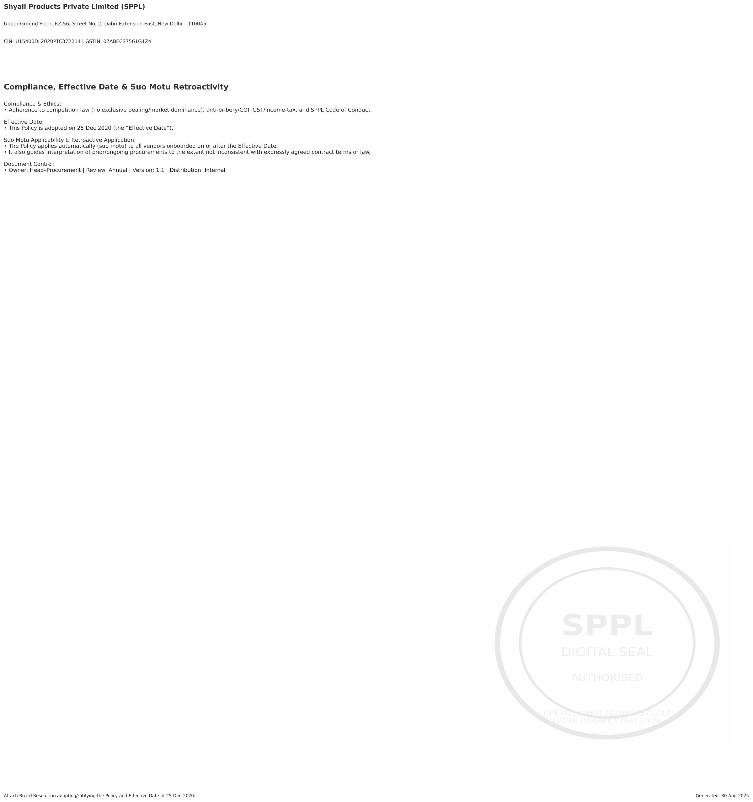 SPPL Procurement Policy SOP Page 10