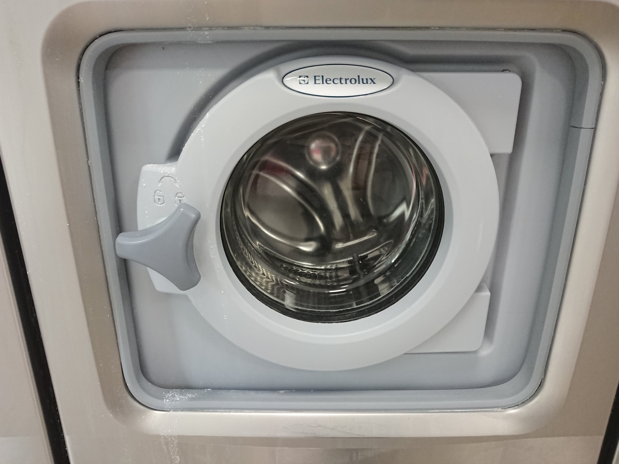 Berlin, Germany - June 25, 2018: Electrolux washing machine. Electrolux AB is a Swedish multinational home appliance manufacturer, producing primarily major appliances and vacuum cleaners
