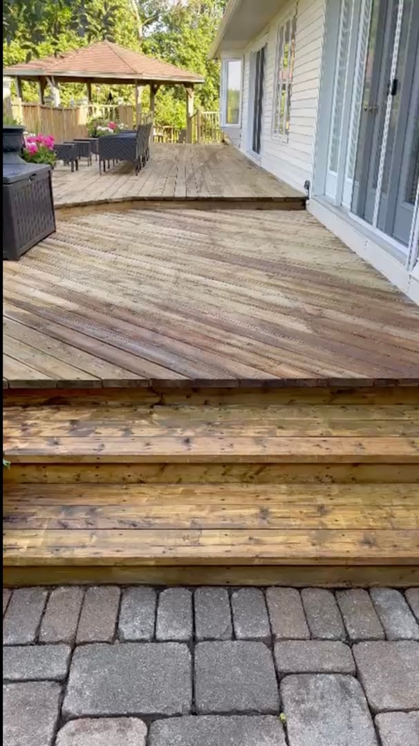 Deck pressure washing after