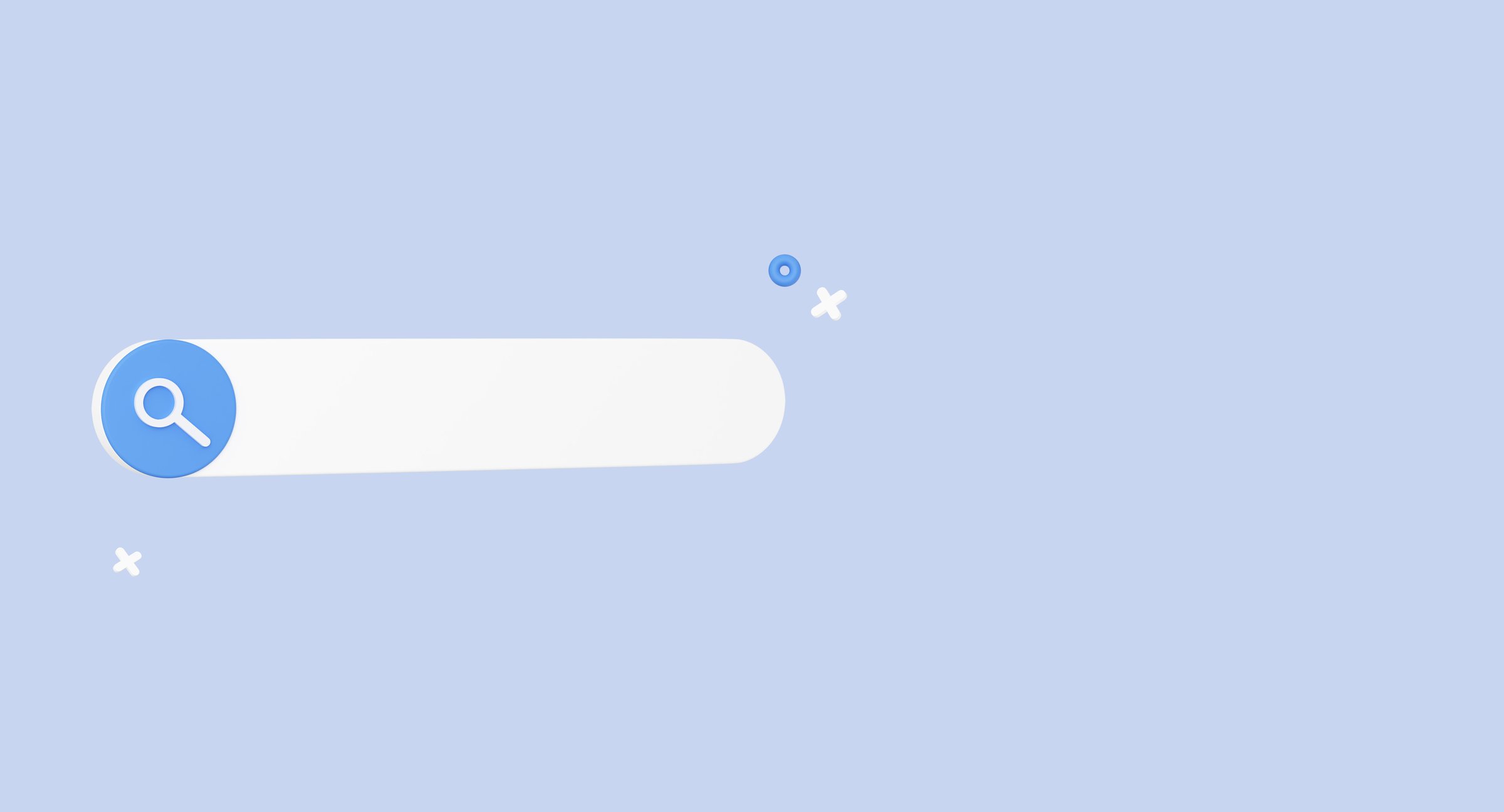 Search bar design element with empty copy space banner template. Minimalist blank web search. Search address and navigation bar. 3D Rendering
