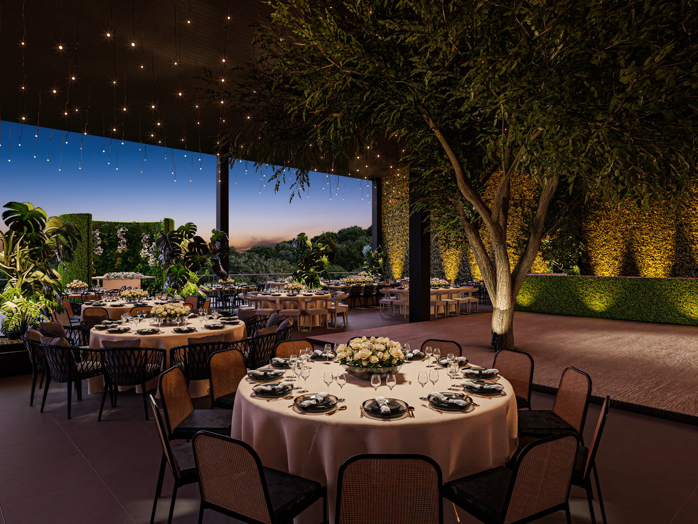 Render de evento elegante