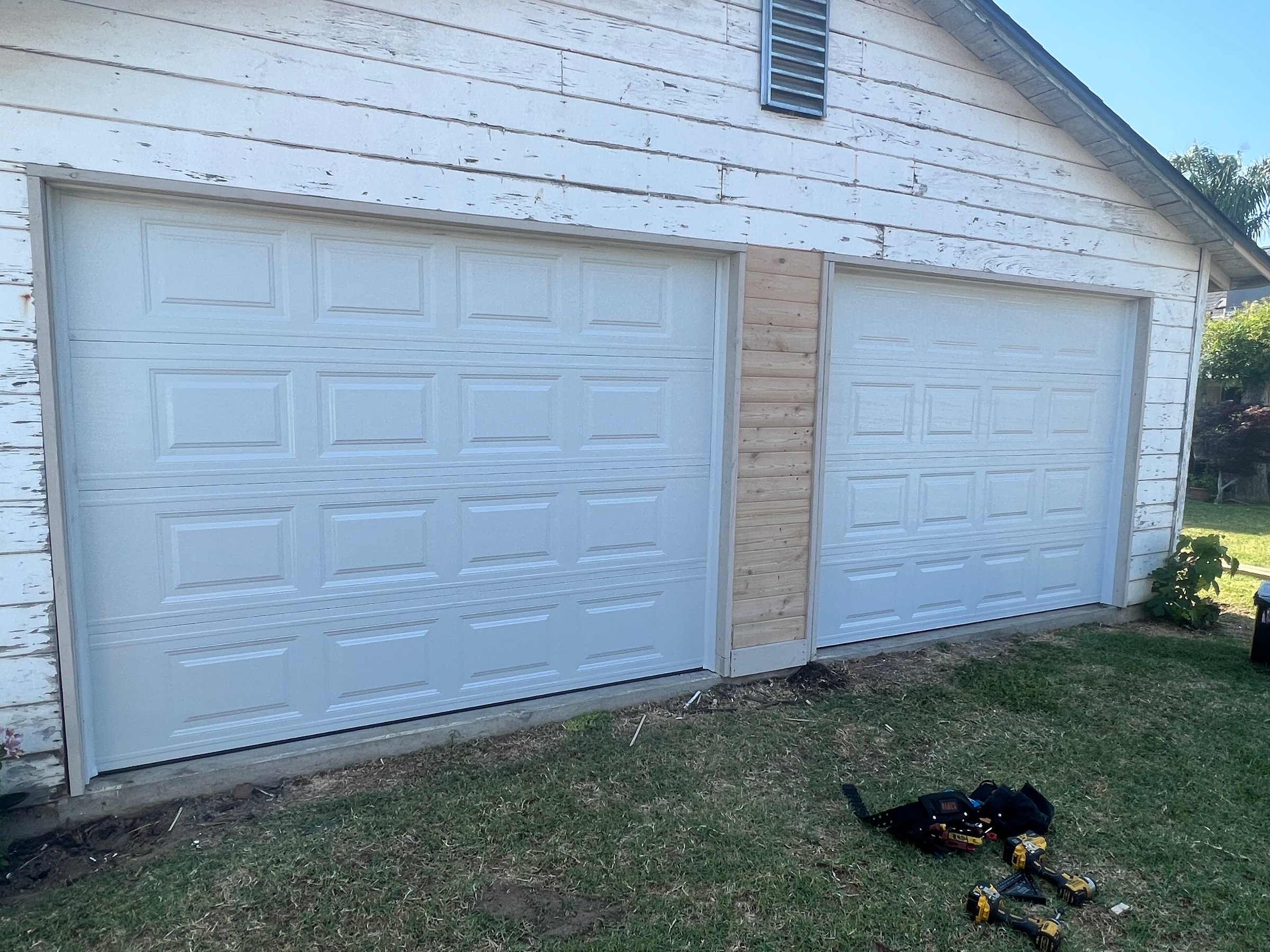 Residential garage door installation project