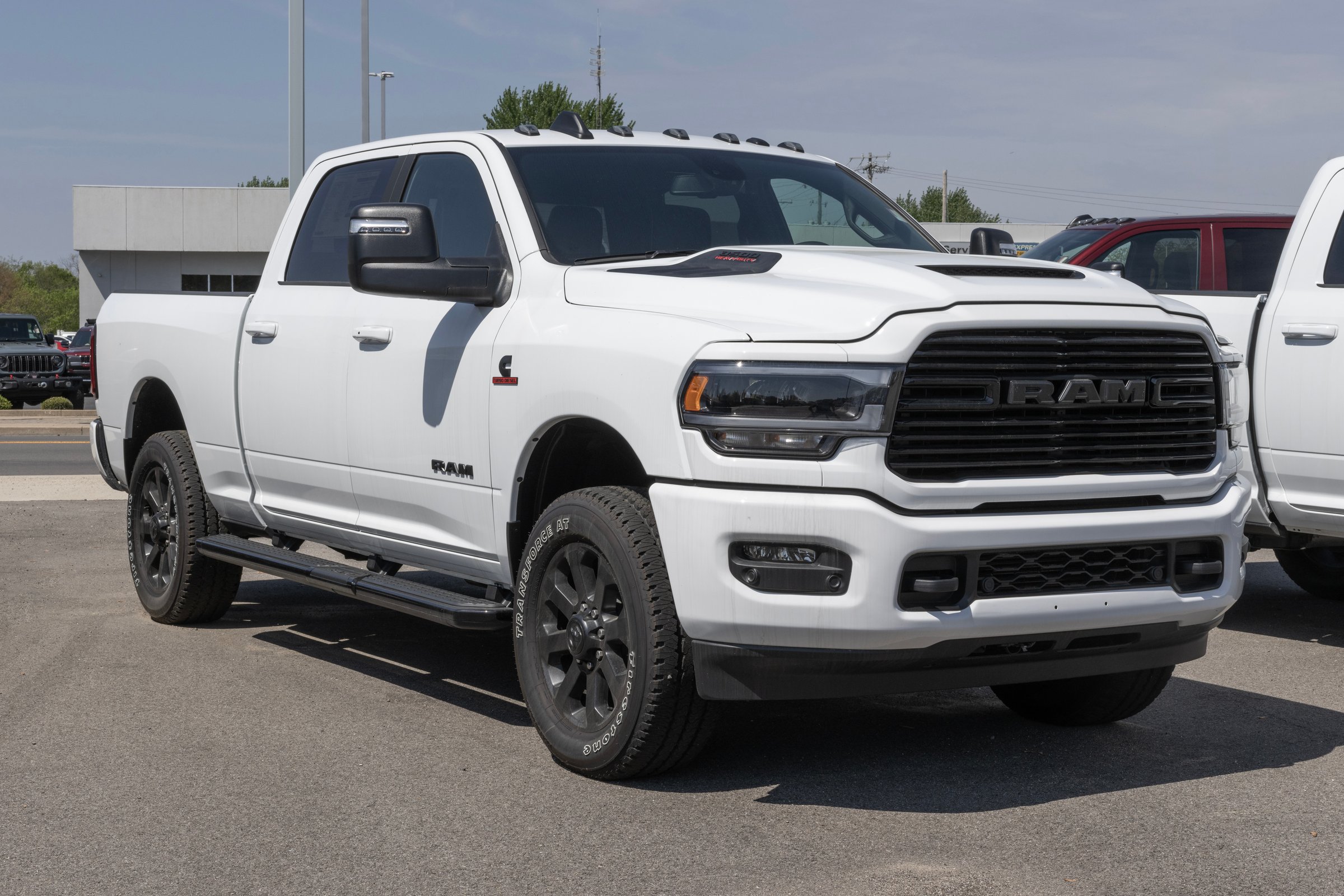 Logansport - May 2, 2024: Ram 3500 Laramie Crew Cab 4X4 display. Ram offers the 3500 in Tradesman, Big Horn, Longhorn and Limited models. MY:2024
