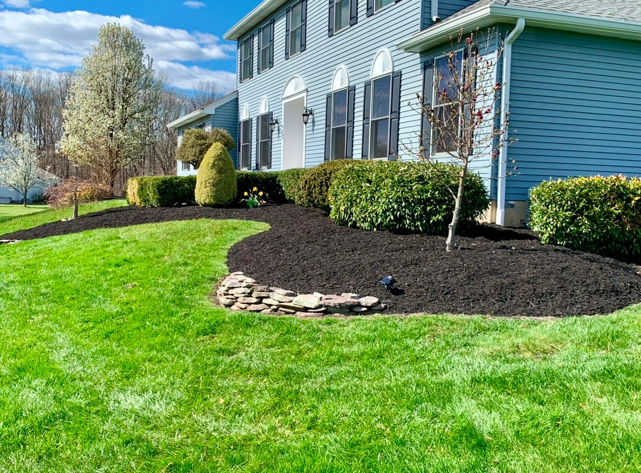 Mulch installation and landscaping