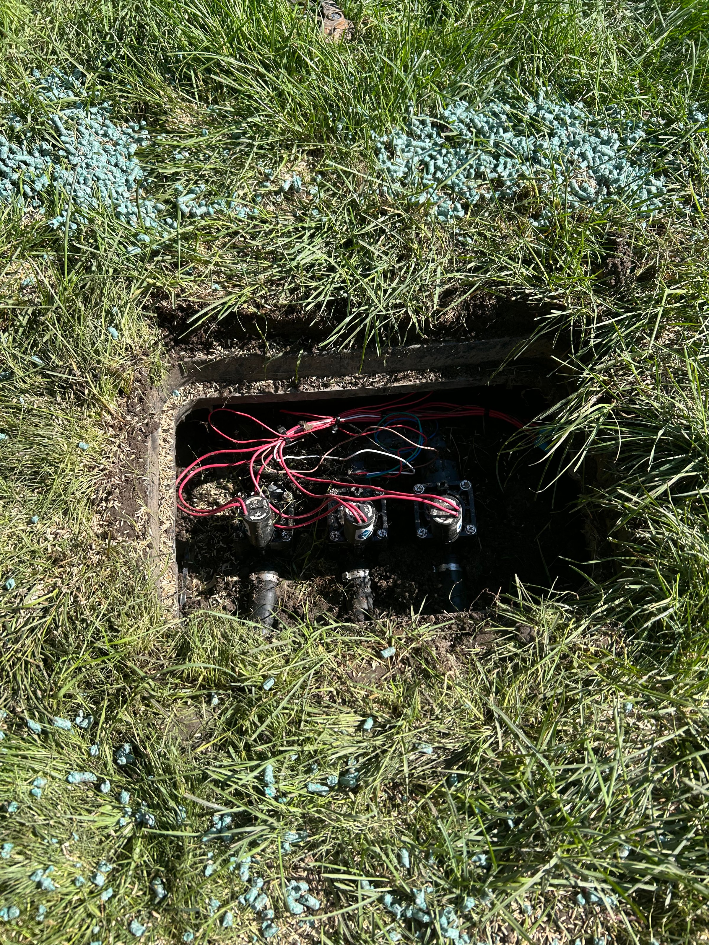 Sprinkler system damaged due to broken sprinkler head; Broken water sprinkler head wasting water while watering the lawn