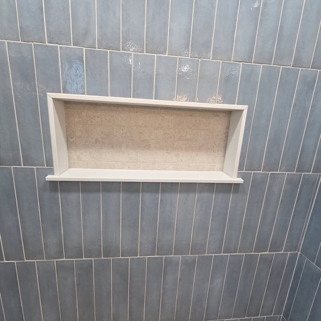 Modern brass bathroom fixtures Toledo remodel