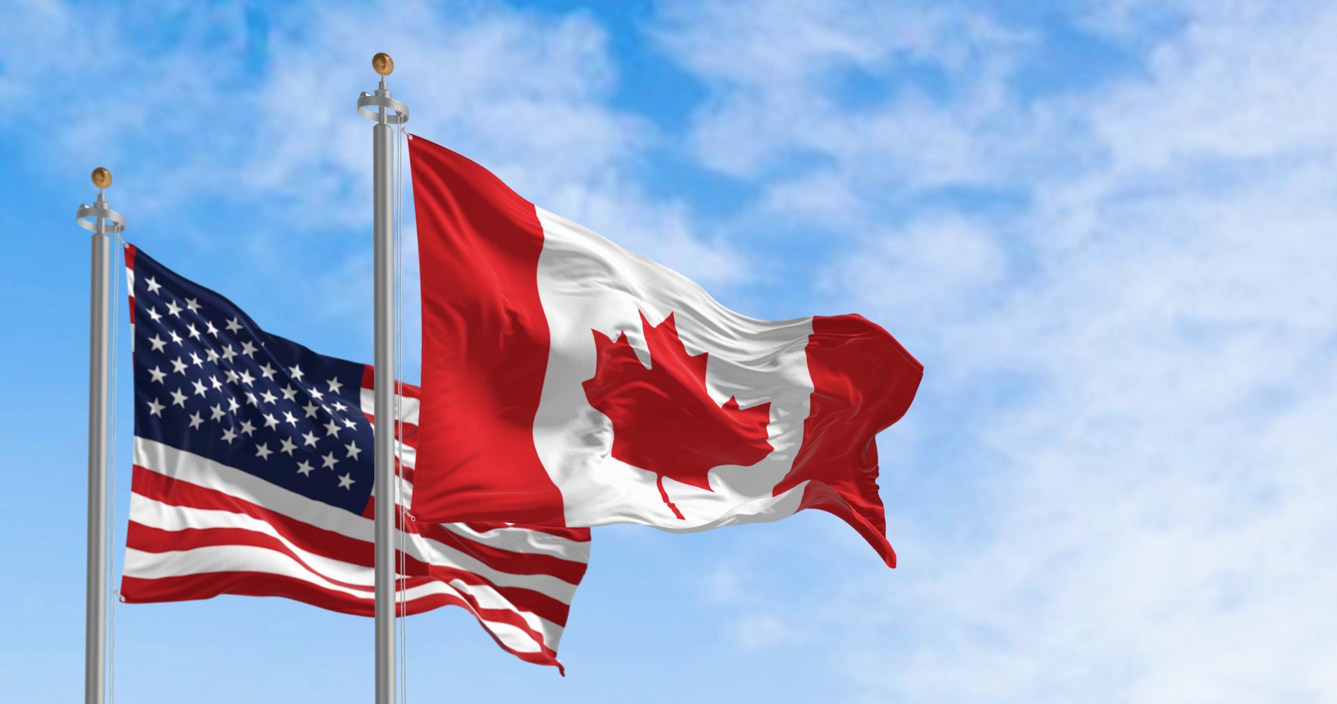 Canada and US flags