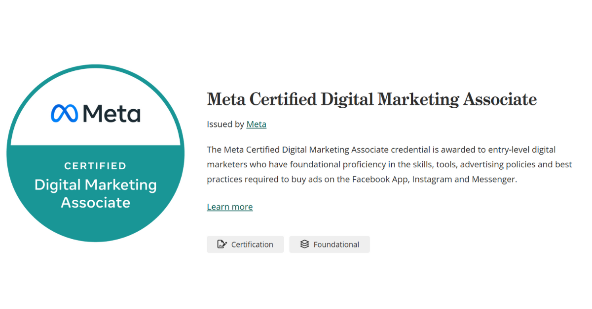 Certificación Meta - Asociado de Marketing Digital