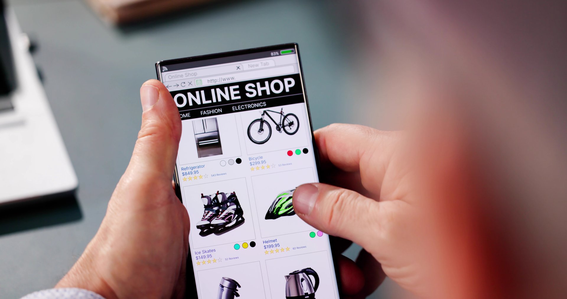 Online Ecommerce Website Store Shopping On Smartphone
