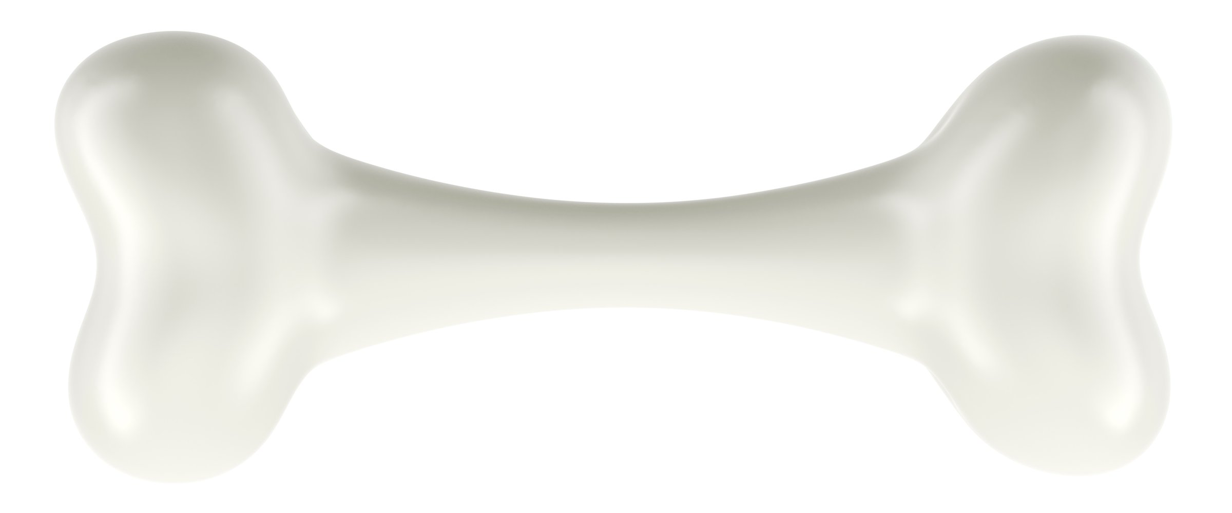 Bone or dog bone toy. 3D rendering isolated on white background