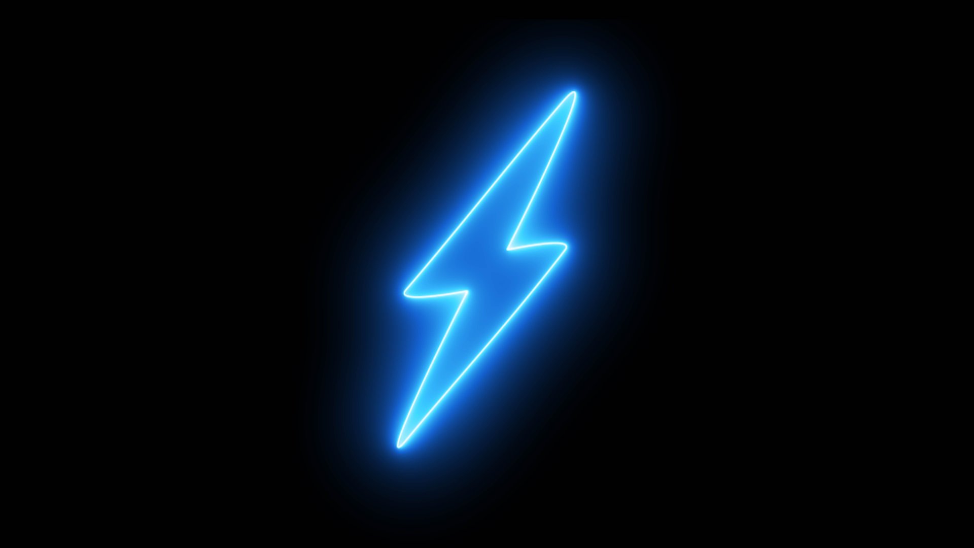 neon lightning sign. Bright lightning, electrical storm, high voltage. Flash neon sign. 3D glowing neon flash icon illustration.