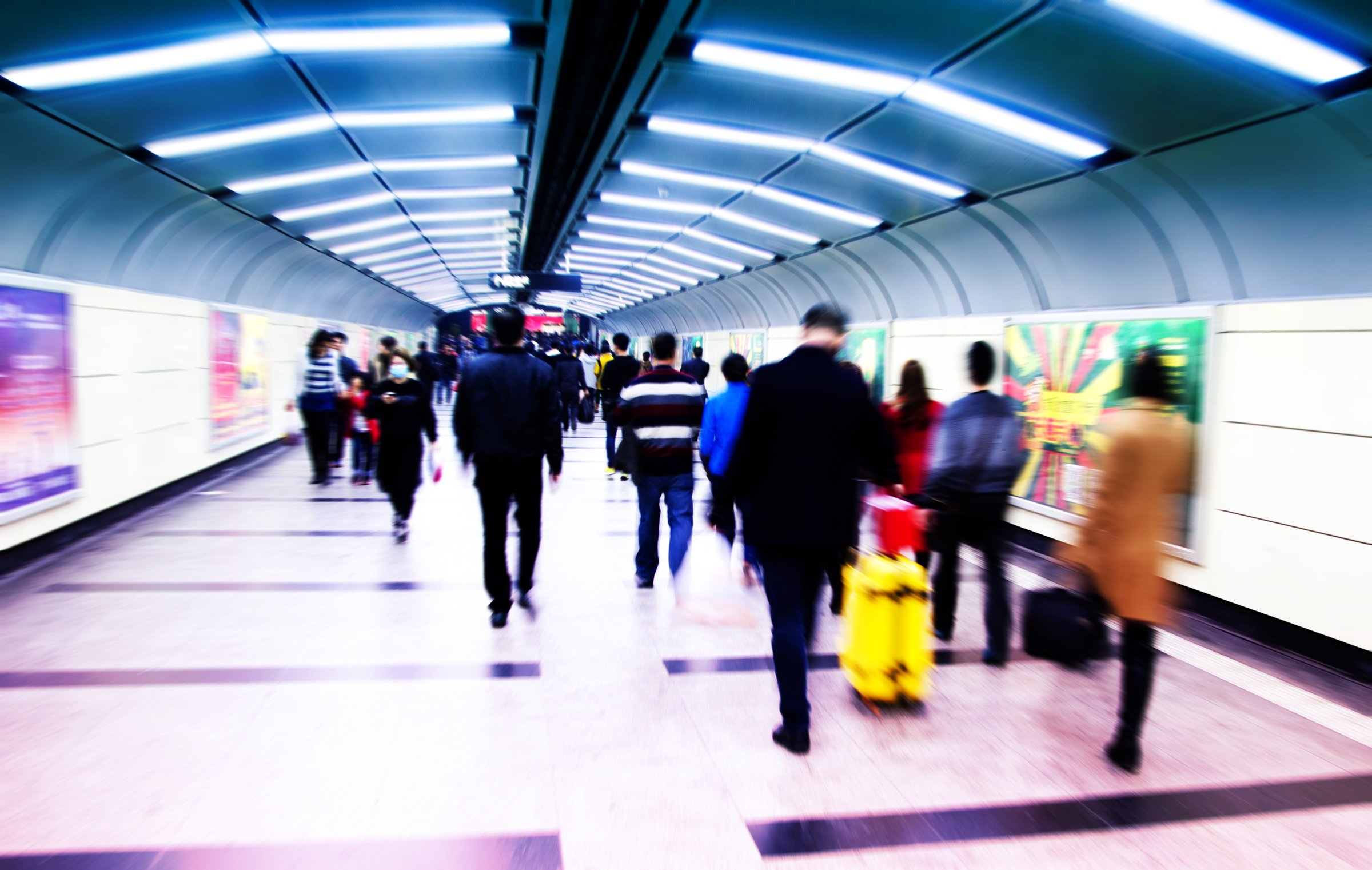 The subway platform dock,Business people activities.