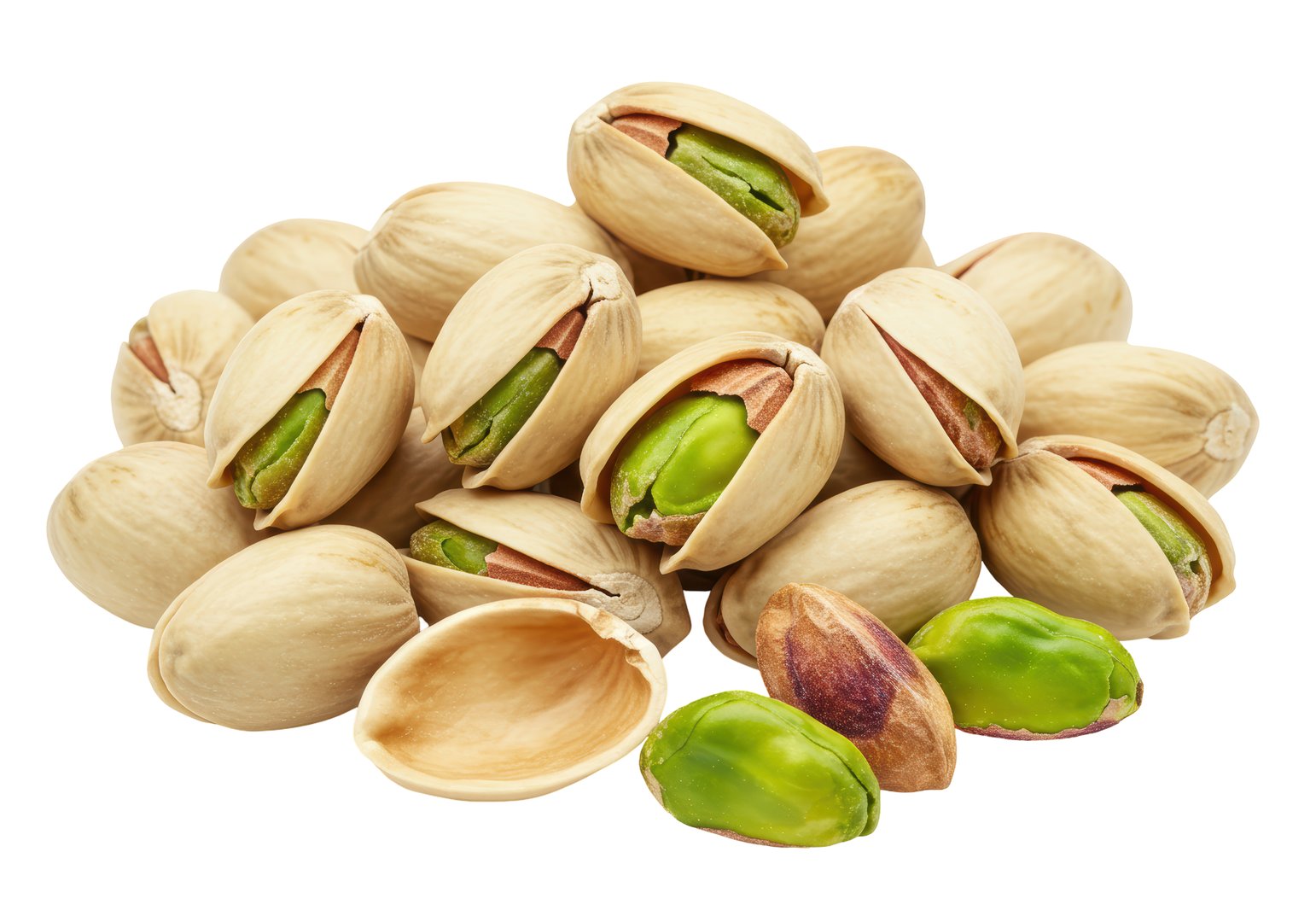 Isolated Pile of Fresh Pistachio Nuts