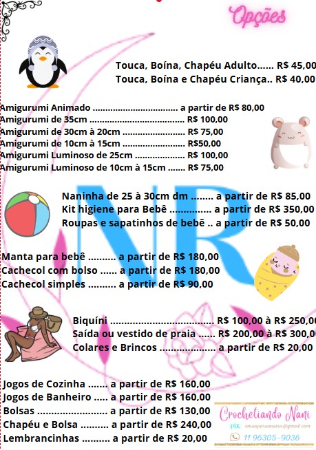Catálogo de Preços Crochetiando Nani
