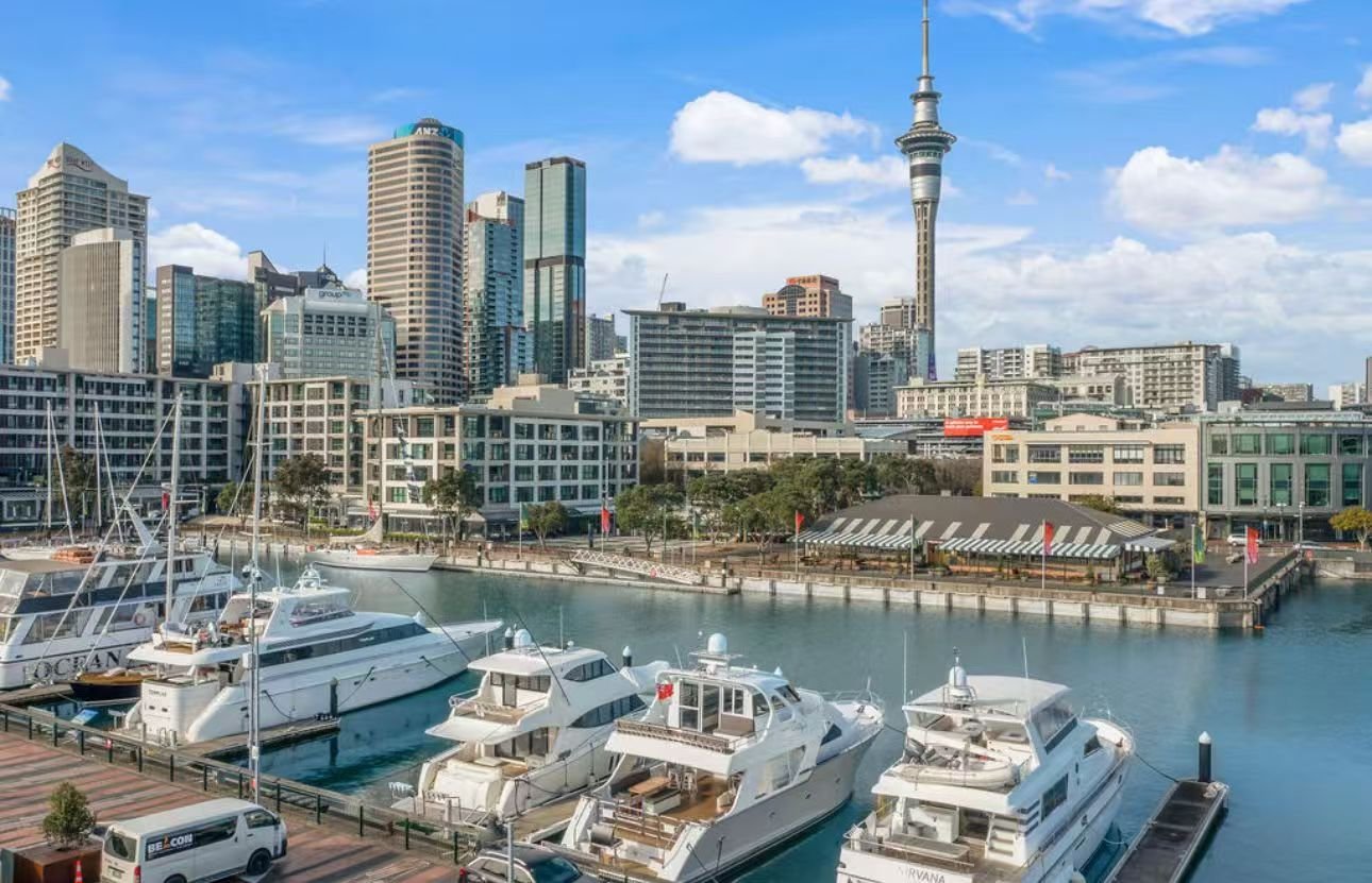 Luxury yacht on Auckland Harbour