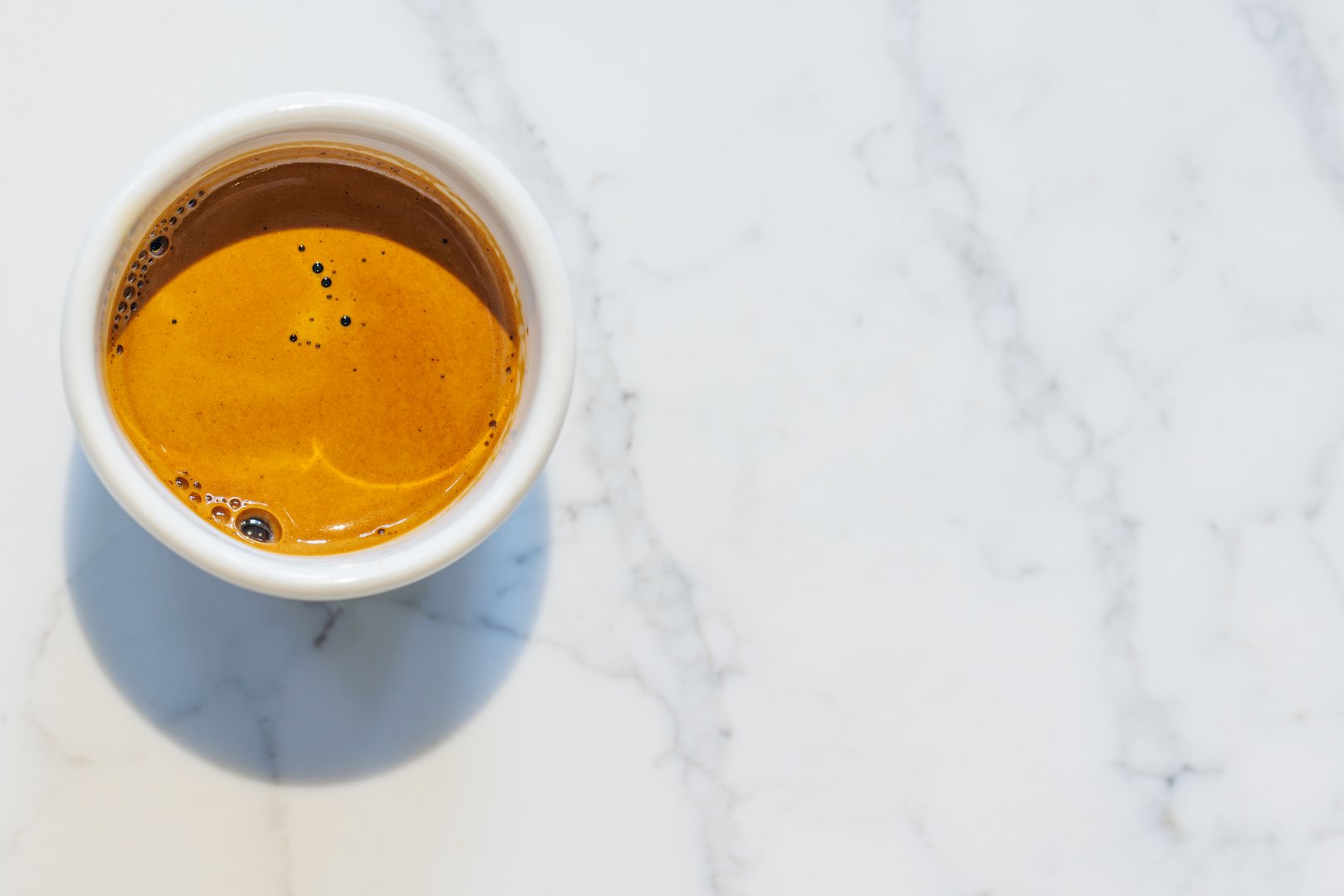 Freshly brewed espresso