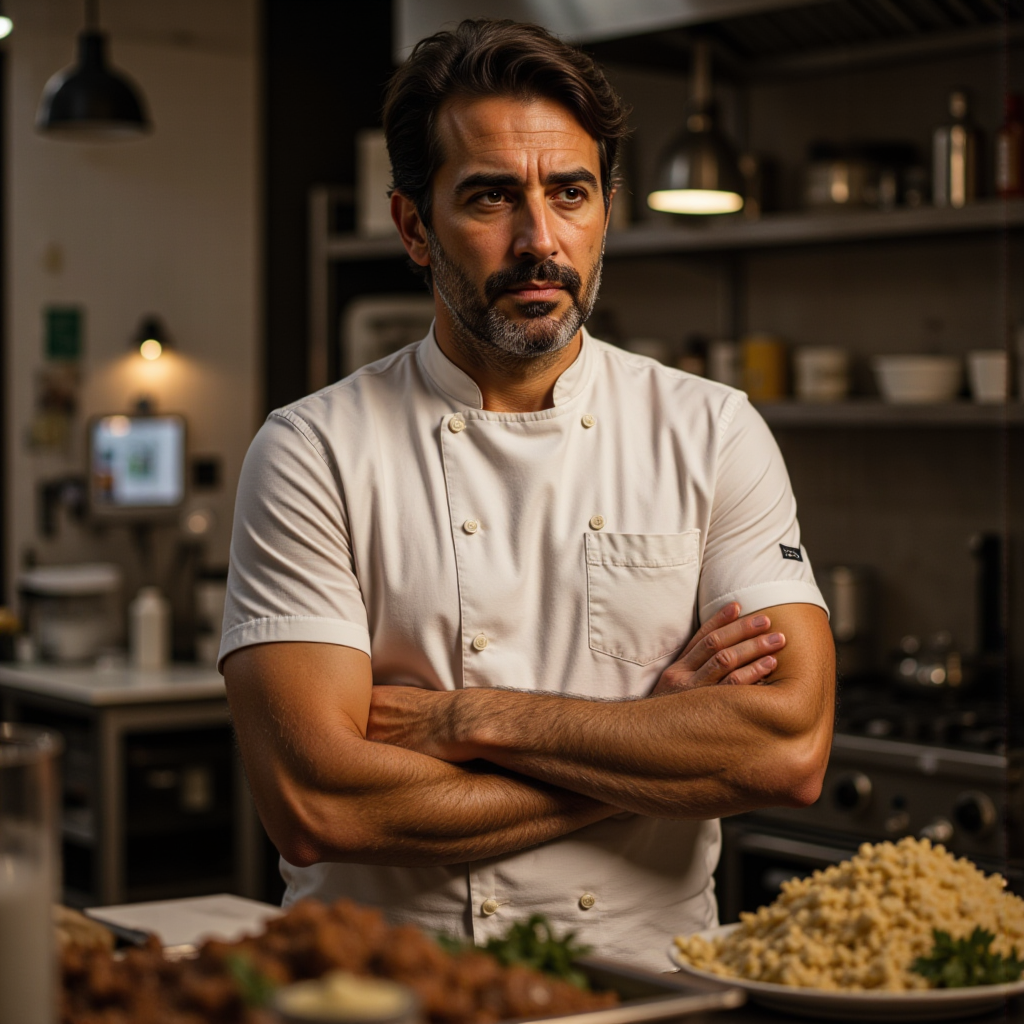 Chef profesional en la cocina