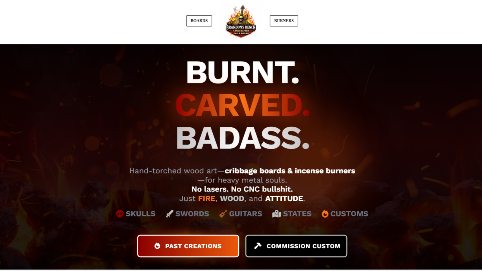 Brandon's Bench Website Screenshot