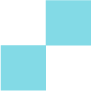 Two light blue squares arranged diagonally with a white space separating them on a white background.