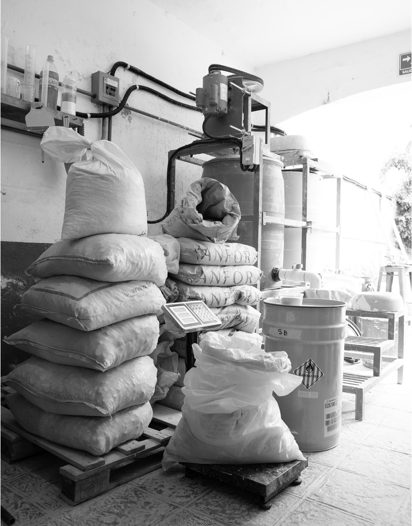 Batidora en proceso cerámico