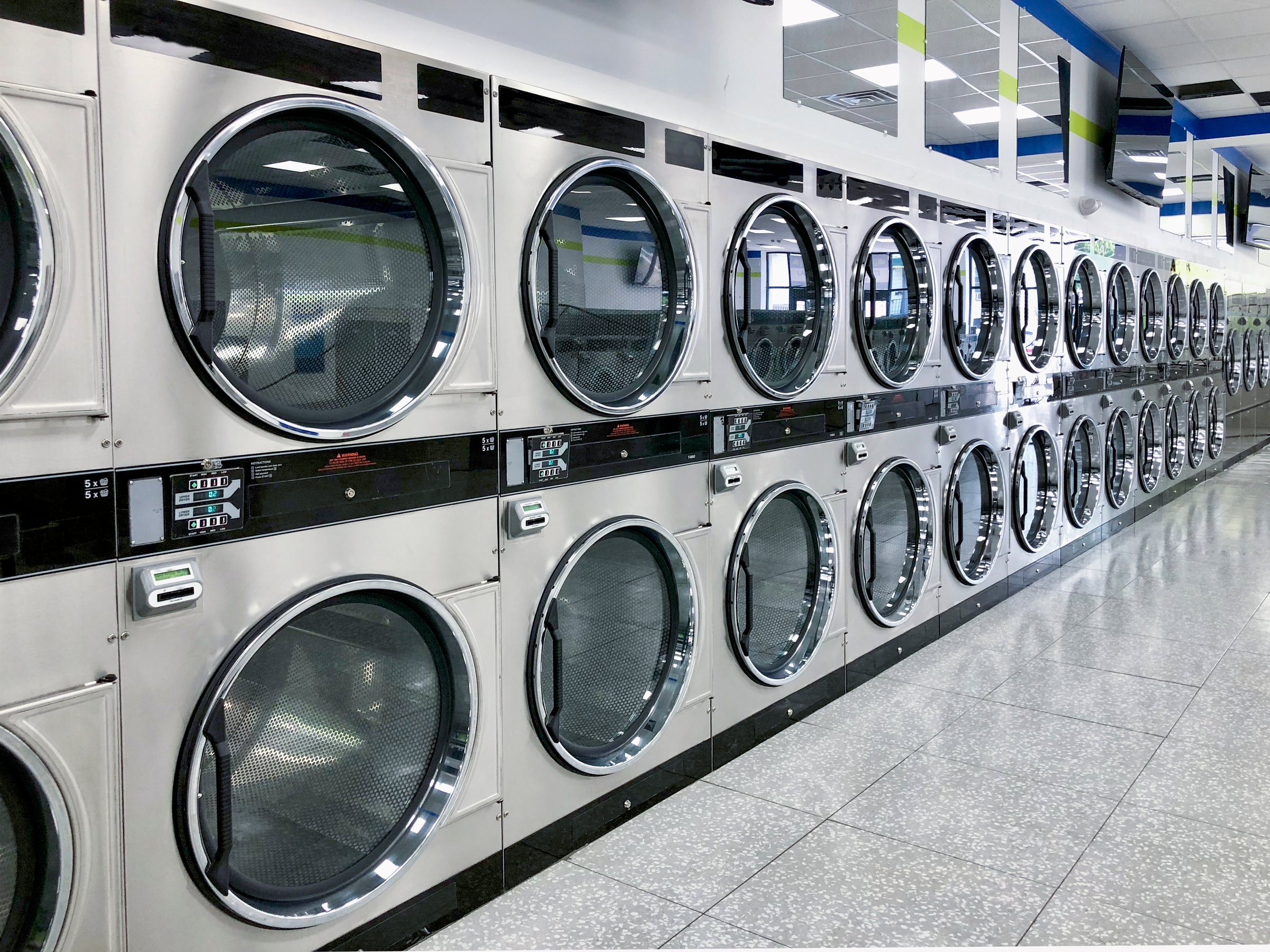 Commercial laundry, washing clothes dryers