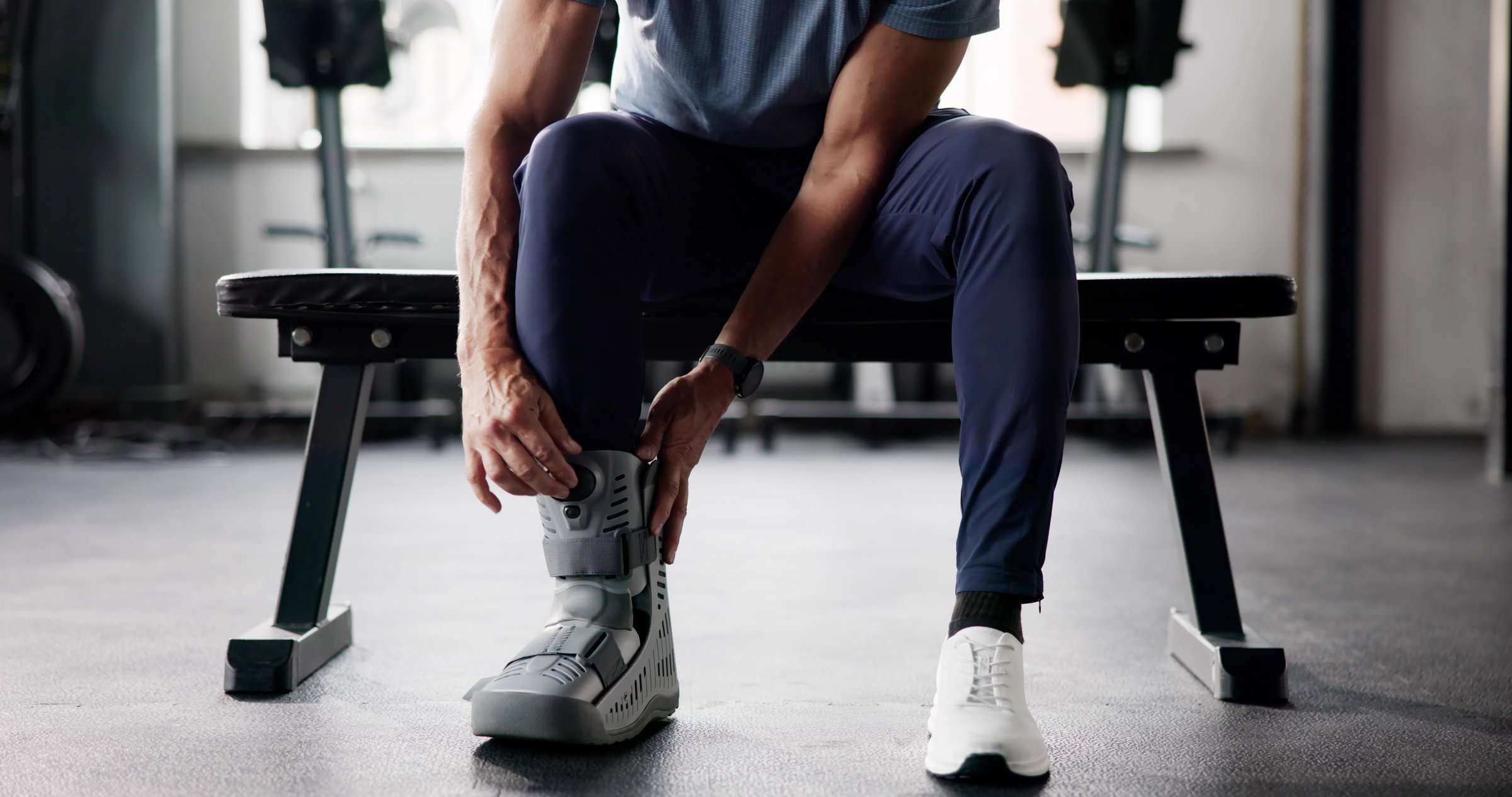 Broken Foot Leg Injury. Bone Fracture Treatment