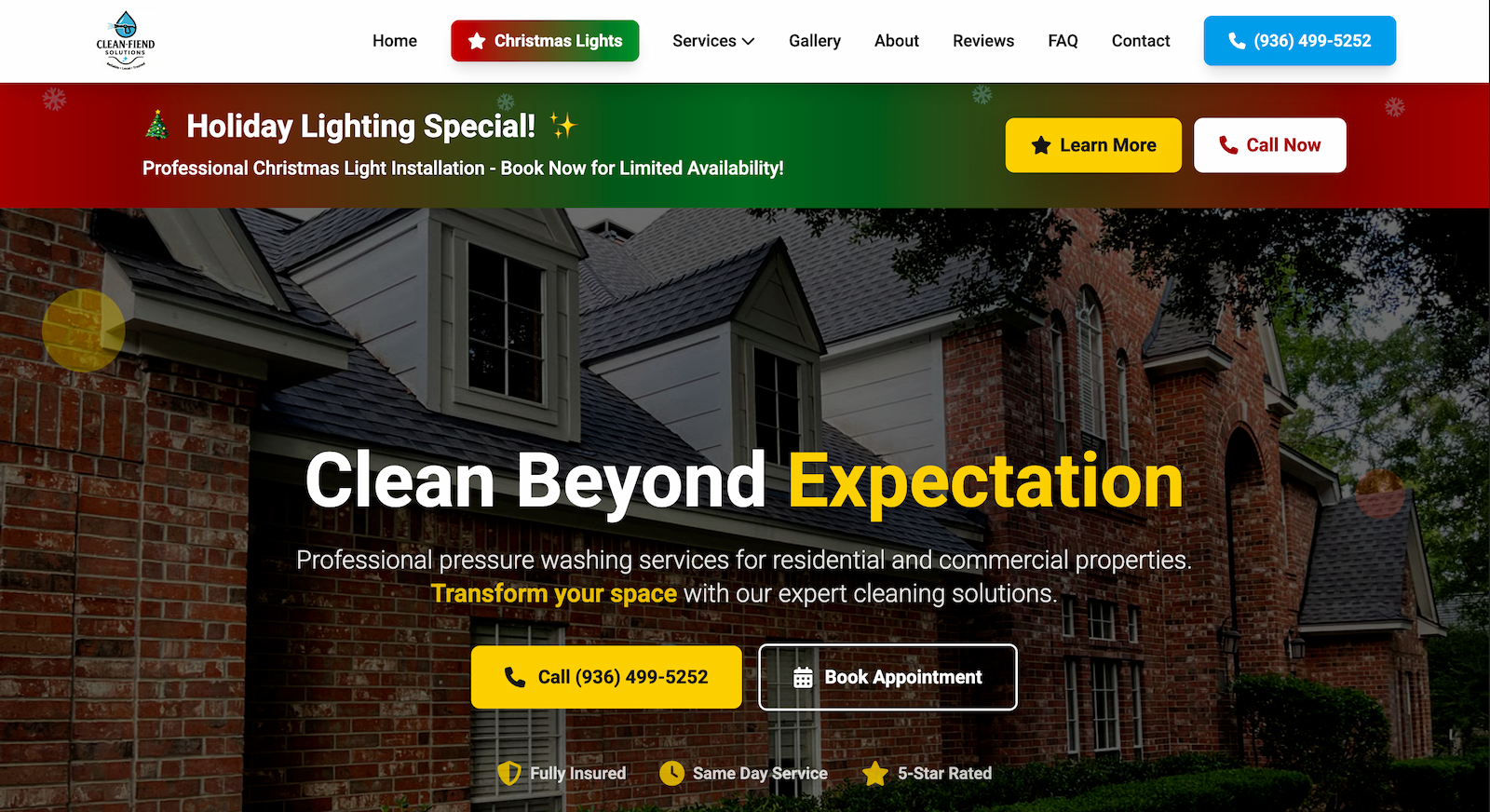 Clean Fiend Pressure Washing Website
