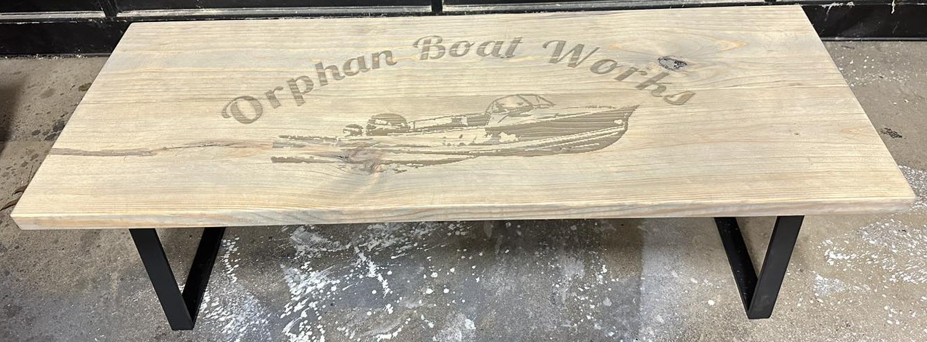 Custom wooden bench