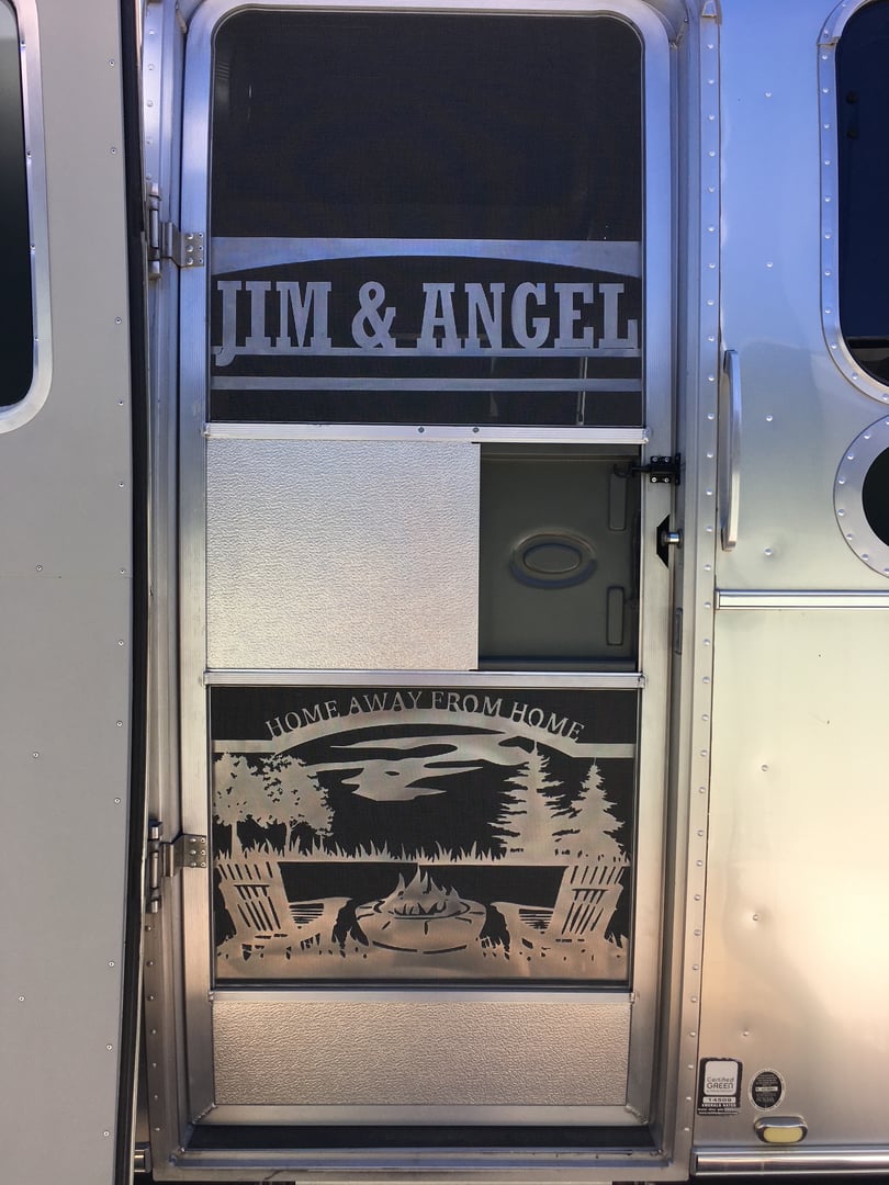 Custom trailer screen door