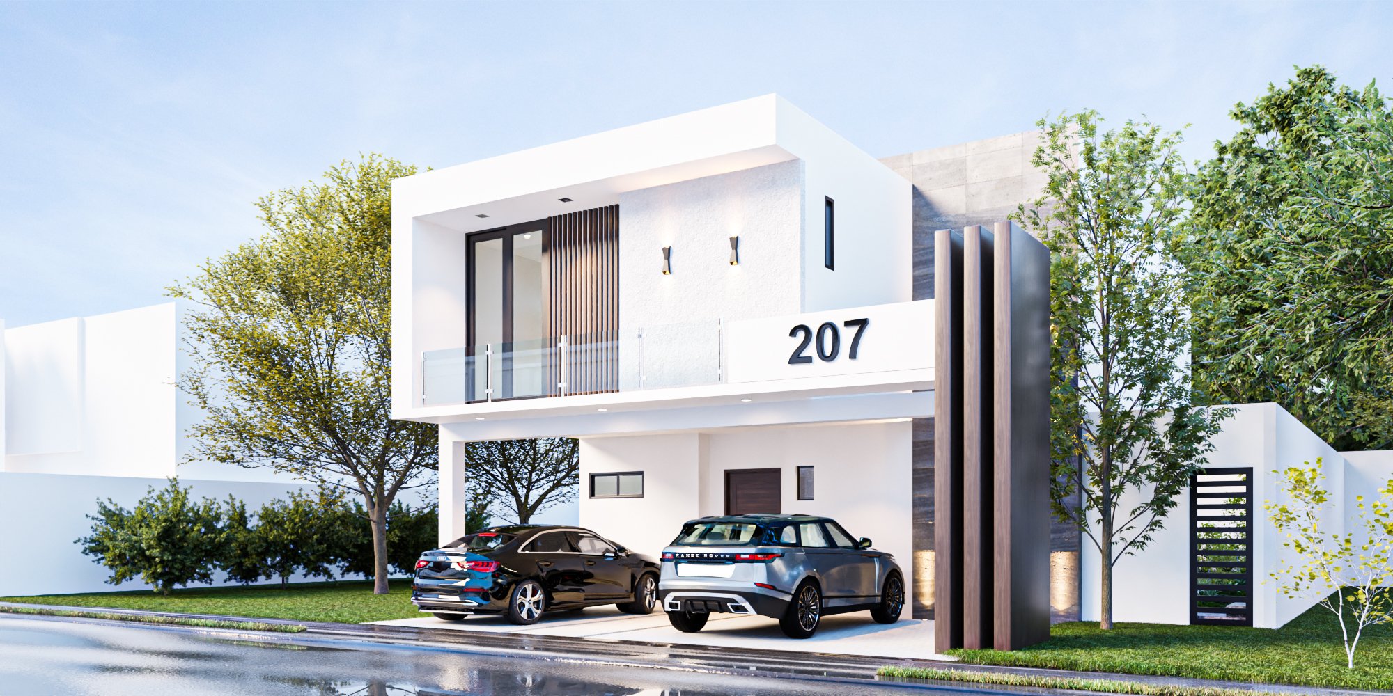 Vista con autos estacionados