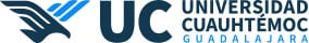 Logo of Universidad Cuauhtémoc Guadalajara featuring a stylized eagle and blue text.