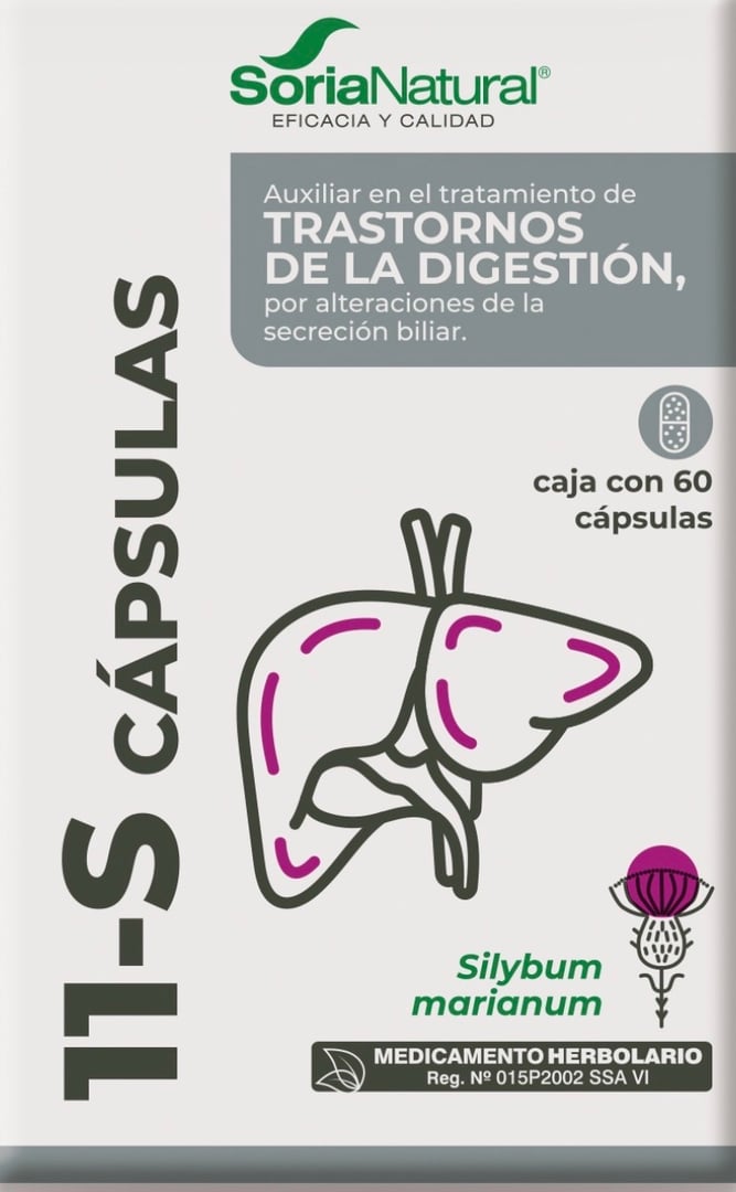 11-S Cardo Mariano medicamento herbolario para protección hepática con silimarina