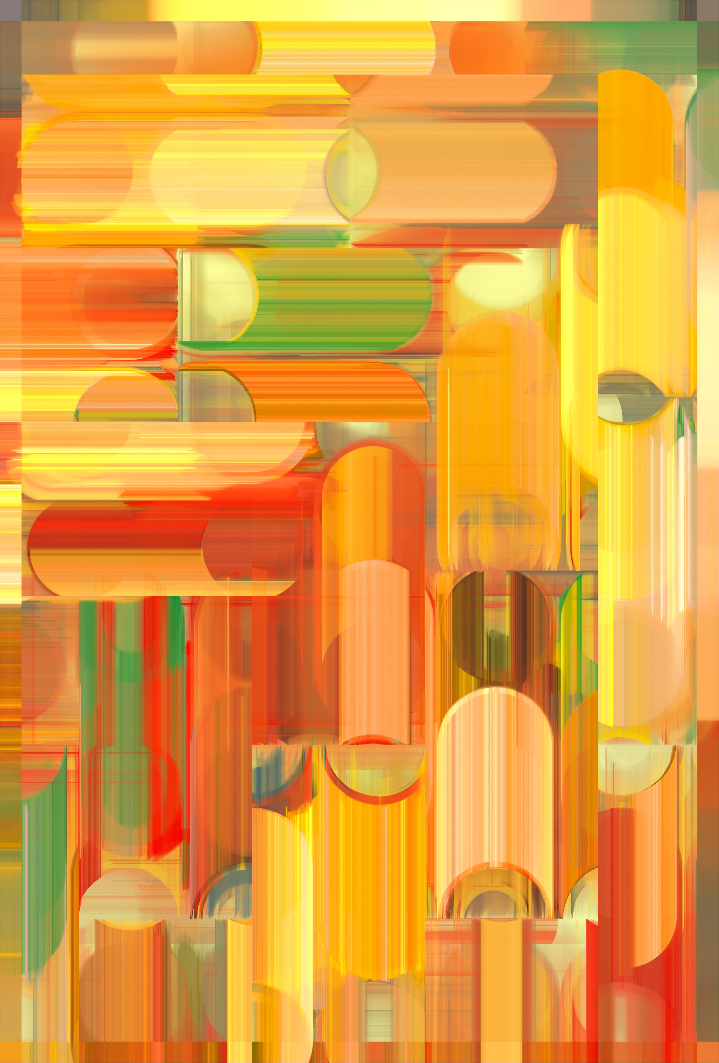 Retro mid-century abstract screenprint-style modernist background with grunge glitch textures. Made using fractals.