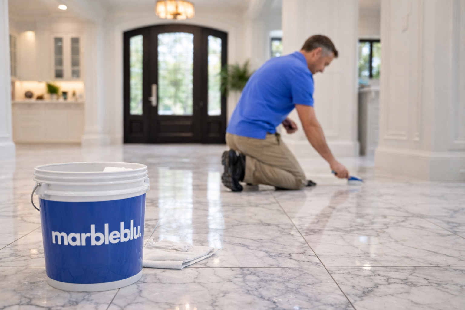Professional marble floor restoration