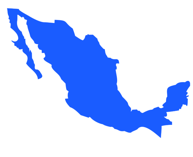 Mapa profesional de México con cobertura nacional completa