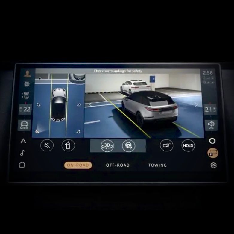 3D Surround Camera system showing 360-degree bird's eye view of vehicle surroundings