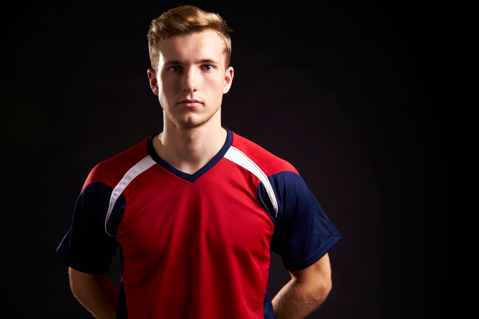 Portrait Of Professional Soccer Player In Studio