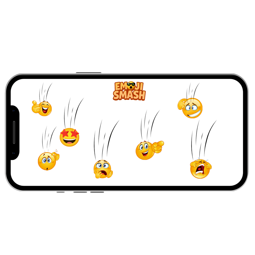 Emoji Smash skill-based game interface showing colorful emojis and gameplay elements for restaurant guests