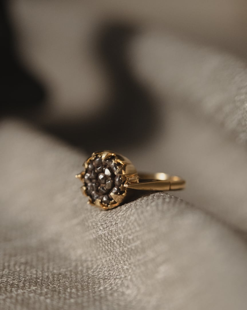 Anel Cupcake - Botão Vitoriano Século XIX